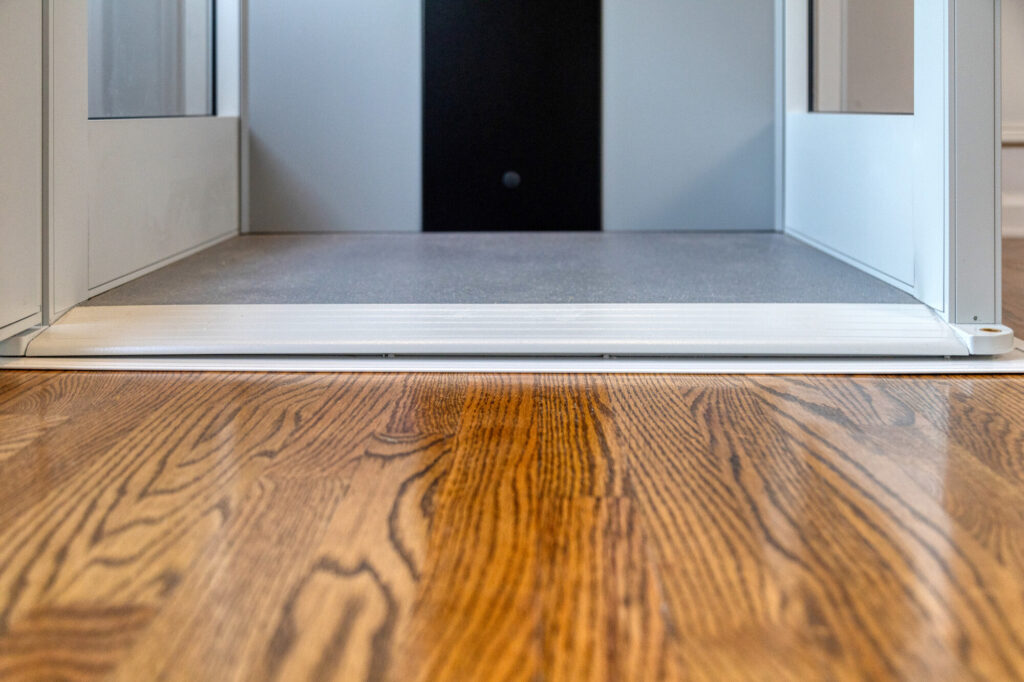 Homeowner comfortably using a residential elevator in their daily routine